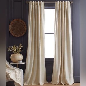 NWT Quince 1 Panel 48x108 Raw Silk Ivory Room Darkening Lining Curtain 0036‎